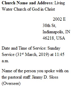 4.4 - Church Service Report-NEW 1-2018